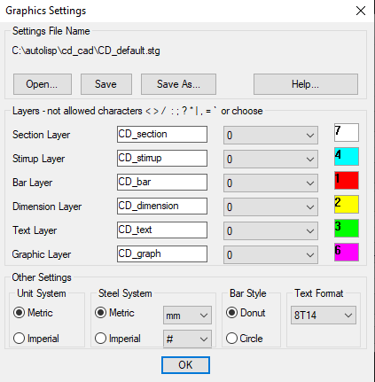 CD_settings window