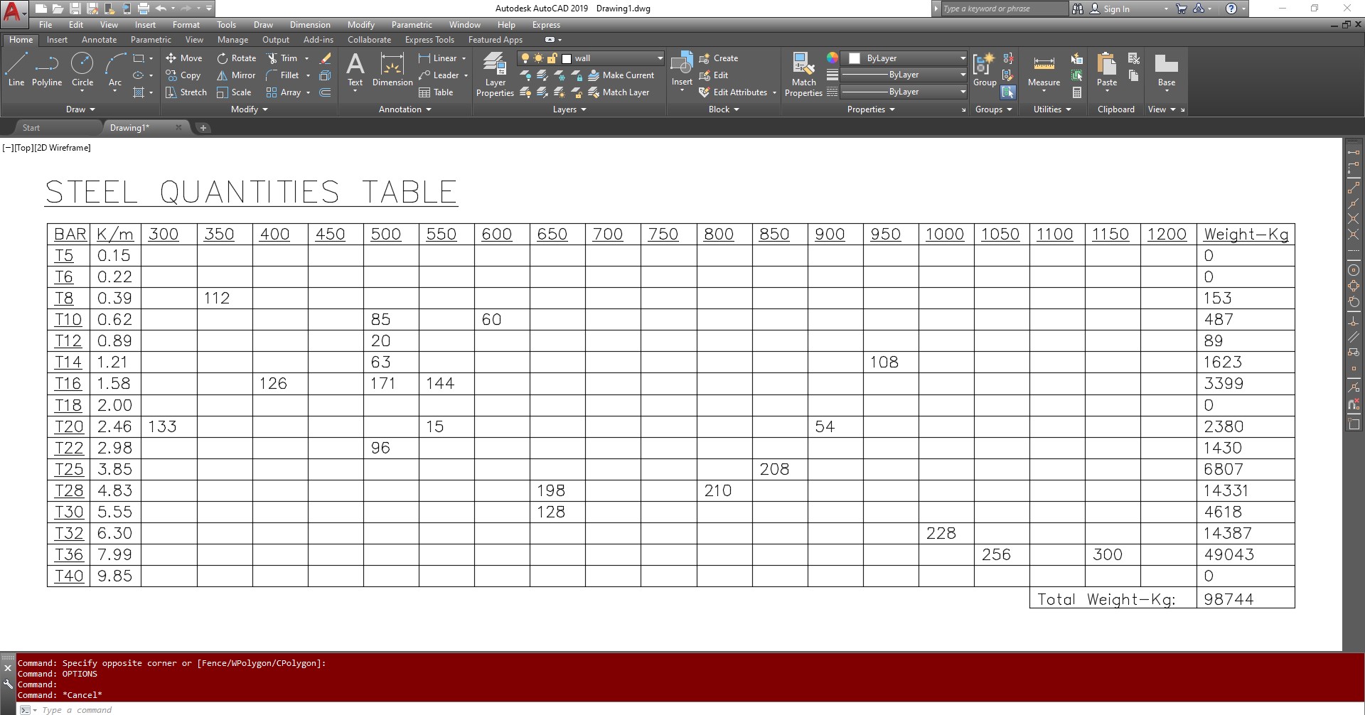 BOQ-m demo AutoCAD application